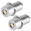 2X 1W P13.5S LED Flashlight Bulb, 100-110LM 2700-7000K Replacement Bulb Torch Lamp Emergency Work Light(3V). 