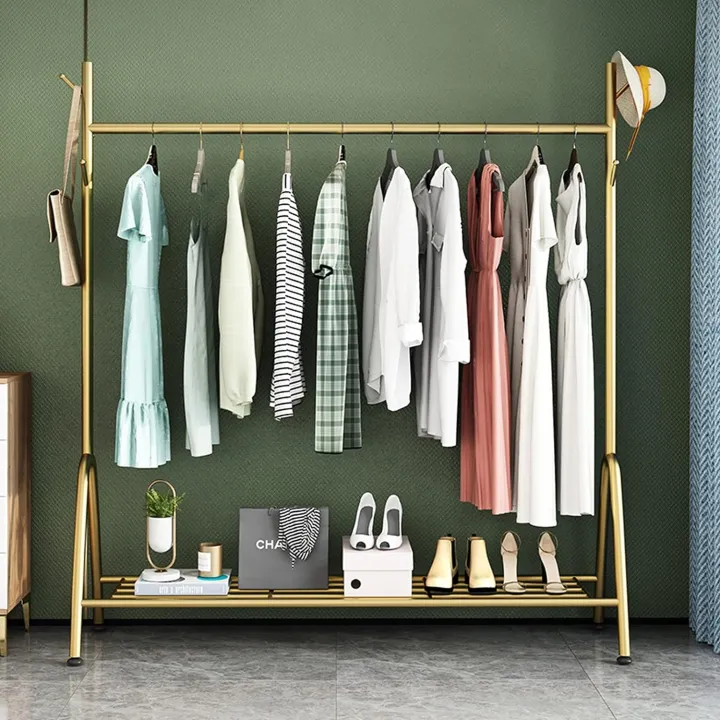 Creative%20Clothes%20Rack%20Garment%20Display%20Stand%20With%20Bottom%20Storage%20Shelf%20And%206%20Hooks%20-%20Image%203