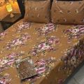 Cotton Gold fabric King Size Bed Sheet Set  - 95/94. 