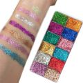 4 Pcs Makeup Deal Set - 12 Color Glitter Eyeshadow Palette Kit - 1 Mini Lip & Eye Shadow Brushes - 4 Color Aqua Cake Eyeliner With 1 Eyebrow Eye Liner Brush - Dry Liner Black Brown Blue White Shade - Cosmetic Pressed Dust EyeShade Deals Box. 