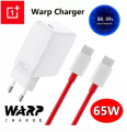 OnePlus 9 Pro 8T Warp Charge 65W Warp Charger with Quick Rapid Charge Power Charger AC Adapter Power Adapter White EU US UK Warp Charger Type C To Type C Cable 65w One Plus 9R 8 T 8 pro 7T. 