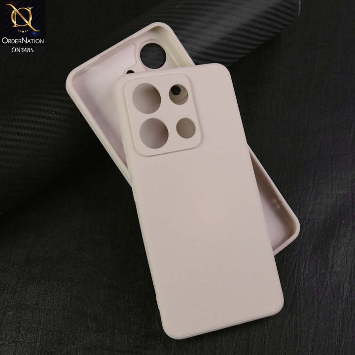 Xiaomi_ Redmi Note 13 Cover - Off White - ONation Silica Gel Series - HQ Liquid Silicone Elegant Colors Camera Protection Soft Case