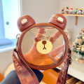 Bear Water Bottle with double drinking cup large capacity cute cartoon children’s water cup.. 