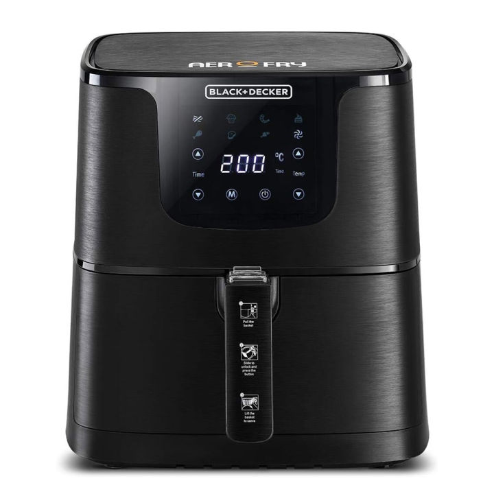 Black & Decker 1700W Digital Air Fryer, 4.3 Liters, Black AF700