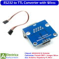 MAX3232 RS232 to TTL Serial Port Converter Module with Female DB9 Connector & Jumper Wires – Stable Communication for Arduino, PIC, ARM & Raspberry Pi by Electrica. 