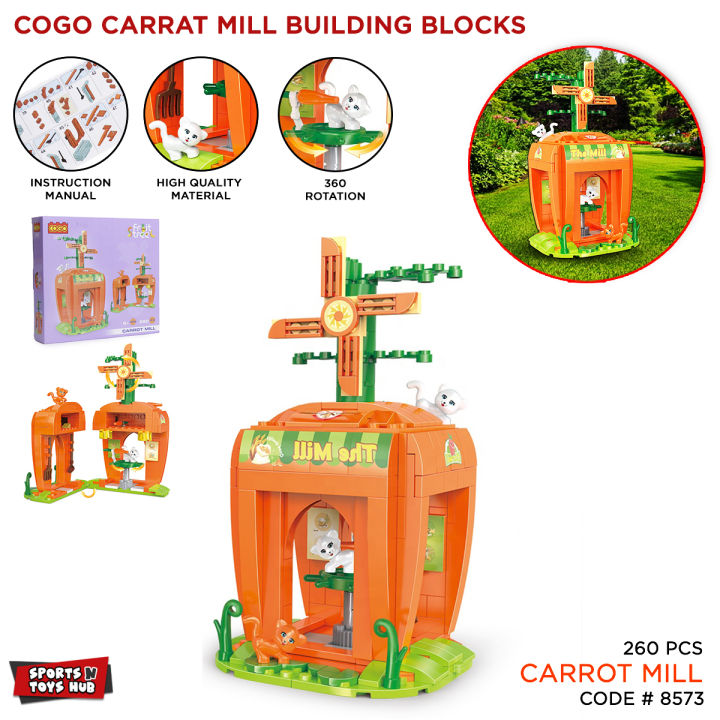 Cogo Diy Fruit House Carrot Mill Brick Construction Plastic