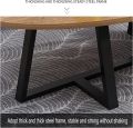 Coffee Table, Japanese Oval Low Table (100x50x45cm), E1 Environmental Protection Board+Carbon Steel Bracket Leisure Table. 
