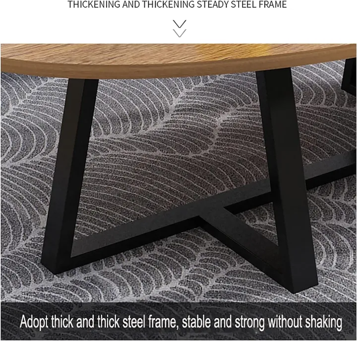 Coffee%20Table,%20Japanese%20Oval%20Low%20Table%20(100x50x45cm),%20E1%20Environmental%20Protection%20Board+Carbon%20Steel%20Bracket%20Leisure%20Table%20-%20Image%204