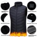 NEW Electric Heated Vest Fashion Black Warm Adjustable Battery Heated Vest USB Rechargeable Heating Thermal Vest Body Warmer Vest for Unisex. 