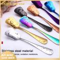 Enigma- Rust-proof Kitchen Utensils Colorful Stainless Steel Long Handle Spoon for Dessert Cake Soup Salad Coffee Ice Cream Kitchen Utensil Cutlery Flatware Comfortable Grip Spoon. 
