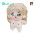 Stuffed Doll 10cm Cute Anime Girl Doll with Colorful Hair Big Eyes Unfinished Plush Toy for Kids Girls Pretend Play Game Naked Cotton Doll. 