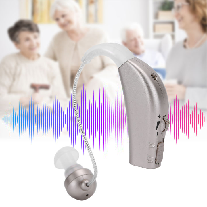 Rechargable Hearing Aid Ear Sound Amplifier Assist ABS with Charging Base Noise Reduction Daraz.pk