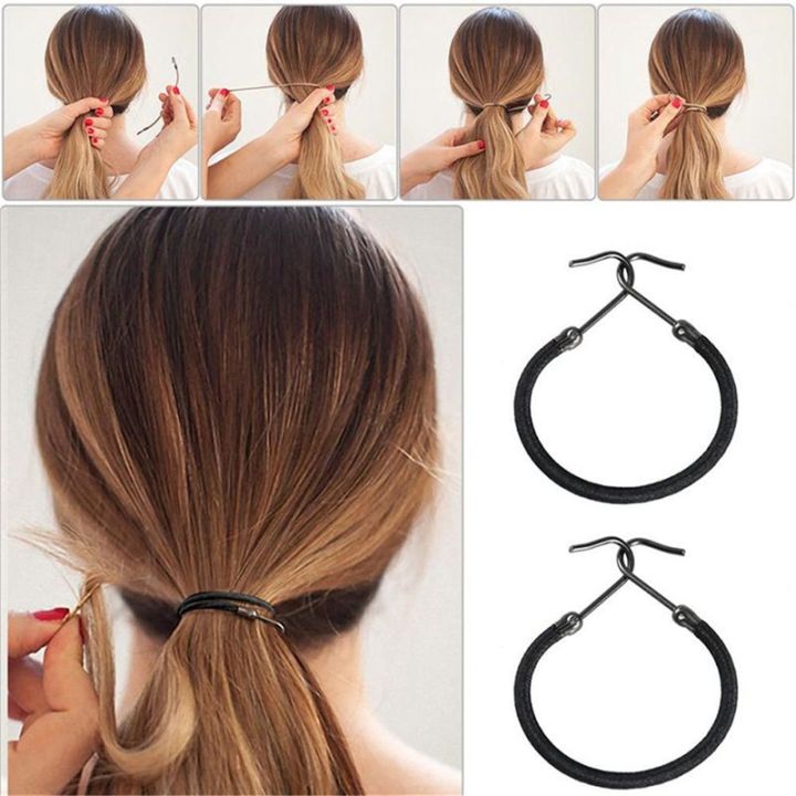 OIMG%2020%20Pack%20Hair%20Hook%20Ponytail%20Holder%20With%20Hooks%20Elastic%20Hair%20Styling%20Rubber%20Bands%20Hair%20Rubber%20Bands%20Black%20-%20Image%204
