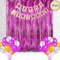 Happy Birthday decoration Set, Pink Birthday theme For (Boys & Girls) Foil Curtain, Pink, Golden and White Party Latex Balloons Pink ,Black Birthday Banner Birthday accessories.. 