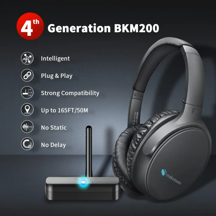 makemate%20Wireless%20Headphones%20for%20TV%20Watching%20with%20Optical%20Bluetooth%20Transmitter,%20BKM200%20Digital%20Headsets,%20Easy%20Plug%20&%20Charge,%20up%20to%20165ft%20Wireless%20Range,%20Crystal%20Stereo%20for%20Most%20TVs%20-%20Black%20-%20Image%203