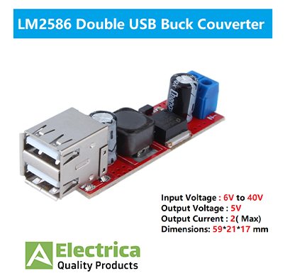 LM2596 Buck Converter Step Down Voltage Converter Module LM2596 Digital Buck Double USB || Simple Buck Converter by Electrica