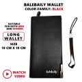 Balebaily PU Leather Men Wallets Purse Long Male Clutch Bifold Zipper Wallet Money Bag. 