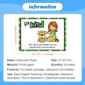 9Pcs English Poster Classroom Rules A4 Big Cards Kindergarten Early Education Good Habits Good Manners Wall Decoration Toys Kids. 