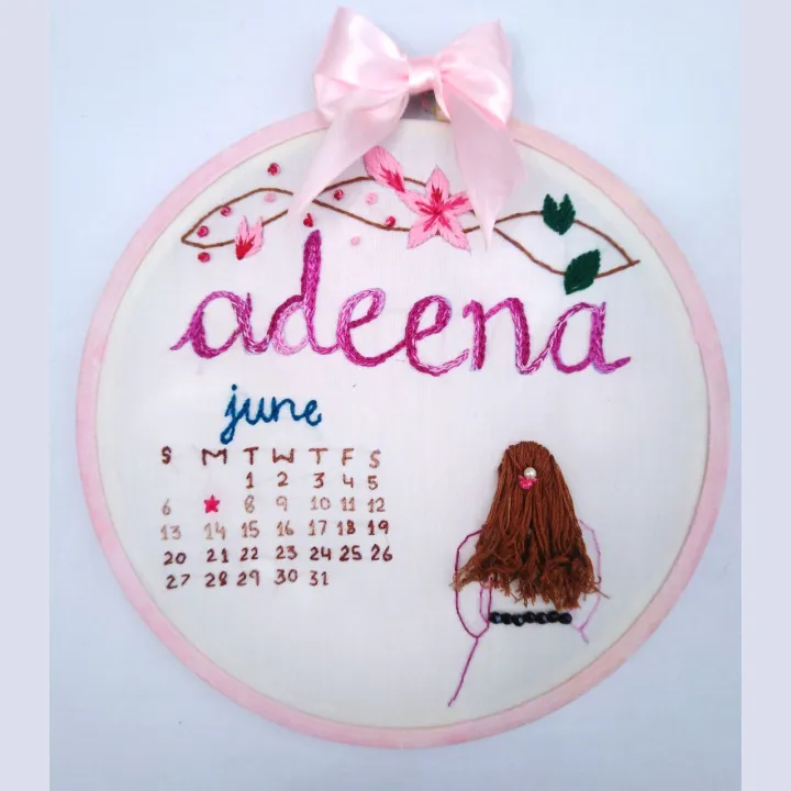 8%20inches%20Handmade%20Embroidery%20,Customize%20Your%20Own%20Embroidered%20Frame%20for%20Birthday%20or%20wedding%20(Name%20&%20Date)%20(Unique%20Gift%20Item),,Needle%20works%20craft,%20Wall%20Decorative%20item%20-%20Image%205