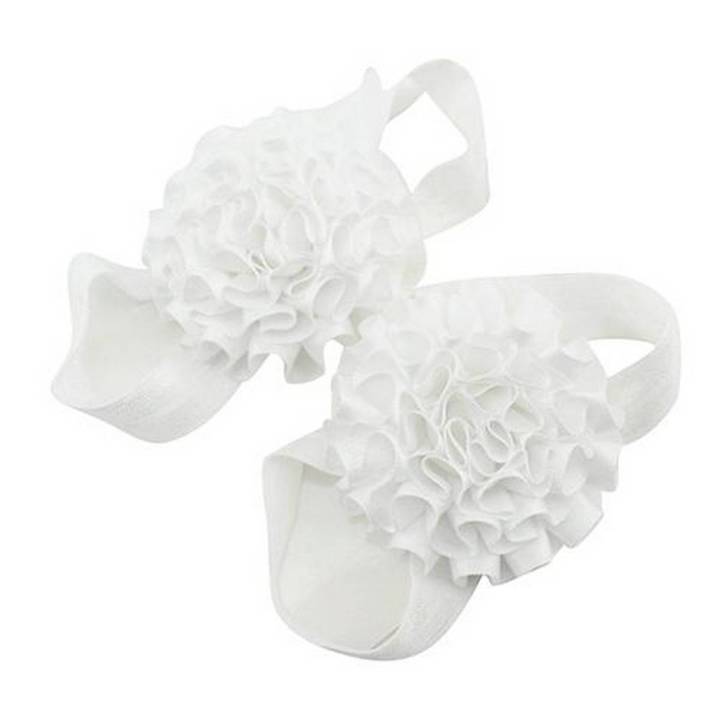 New 2Pc Baby Infant Toddler Girl Ribbon Flower Barefoot andal ock Toe hoe