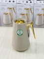 Lavidar Thermos Flask 1 Litre Fancy Design (LP9) Inside Glass Gold Handle and Lid. 