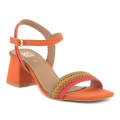 ECS Braided Charm Block Heel Sandals For Women. 
