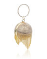Circular Metal Cage Clutch Handbag Purse for Girls and Women Round Shape Metal Cage Bag. 
