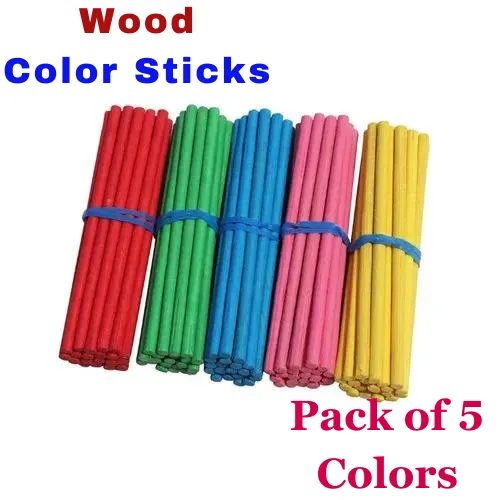 Sticks Color Chart Wood Color Sticks Packet - Pack of 5 color sticks - Color sticks | Daraz.pk