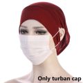 Solid Color Women's Islamic Muslim Hijab Turban Cap Women Hijab Undercap With Ear Hole Hijab Caps Bandanas Cap Headscarf Bonnet. 