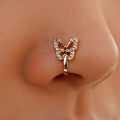 Crystal Butterfly Jewelry U-shaped Nose Ring -Diamond-studded Nose Clip -Non-hole Ear Bone Nose Clips Piercing Jewelry. 