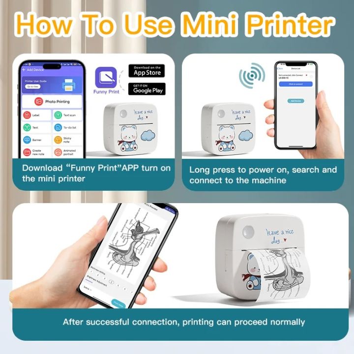 DOLEWA%20Mini%20Printer%20Portable%20Printer%20Thermal%20Printing%20Sticker%20Wireless%20Inkless%20Pocket%20Printer%20Self-adhesive%20Label%201200mAh%20-%20Image%205