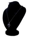 Silver Metal & Stone Love Heart Pendant for Women. 