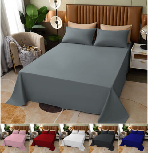 Apricot 100% High Quality Fine Soft Rich Cotton 3PCS Flat Bedsheet In Dyed Colors King Size