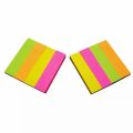 Pack of 400 - 4 Straps / Cuts Sticky Note - Size 3 x 3 Bright Colors Self-Stick Pads, Easy to Post for Home, Office, Notebook. 
