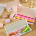 Frosted Pencil Case Simple Non-toxic Hard Plastic Pen Box Students Gift Translucent Stationery Box Students. 
