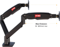 PakJAStore North Bayou Dual Monitor Desk Mount Stand Full Motion Swivel Computer Monitor Arm for Two Screens up to 32'' with Gas Spring F195A. 
