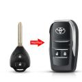 FOR TOYOTA VITS / BELTA 2 BUTTON MODIFIED FLIP KEY SHELL CASE WITH UNCUTT KEY BLADE ORINGNAL BRASS BEST QUALITY LUXURY DESIGN. 