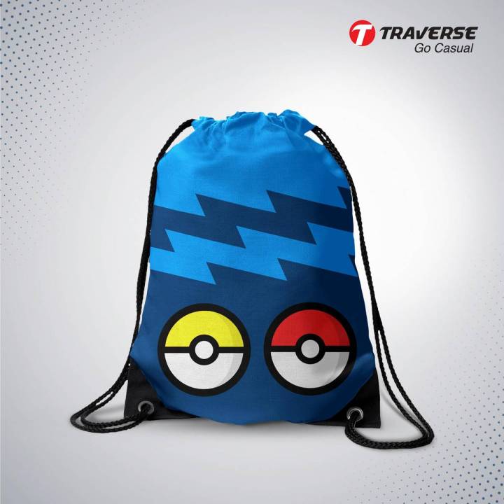 Traverse  Pokimone' Drawstring Bags For Girls / Bags For Kids / Bags For Boys- Digitally printed by on strong polyester fabric Bags hand bag for girls bags for girls