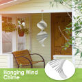 1 PCS Outdoor Hanging Decorative Spiral Metal Wind Chime 3D Spiral Wind Chime Garden Backyard Hanging Decoration Silver Stainless Steel. 