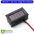 2 Wire DC 4V–30V 3 Digit Digital Display Voltage Meter 0.56 Inch Red LED Voltmeter Module High Accuracy Panel Indicator by Electrica. 