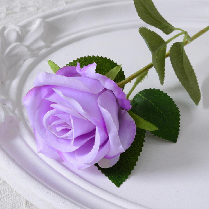 Valentine's Day Artificial rose Lifelike Beautiful Single rose  flower Silk rose for Wedding Valentine's Day gift Home decoration Table setting Hall decoration