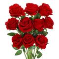 Artificial Rose Flower Red Silk Roses Pack of 10 (Red). 