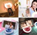 Selfie Ring Light, Heart Shaped Ring Camera Light with Makeup Mirror and Phone Stand Compatible iPhone Samsung MacBook Smart Phones Tablets. 
