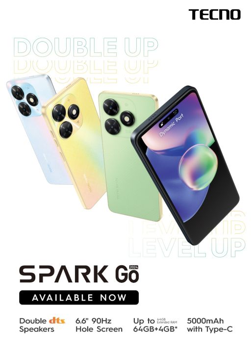 Tecno Spark Go 2024  - 6.6" Inch Display - 2GB RAM - 64GB ROM