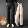 2022 Winter Men Lambswool Sweatpants Casual Fleece Warml Thicken Joggers Pants Water Proof Black Gray Male Thermal Trousers 7XL. 