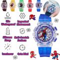 Cartoon Kids Spiderman Watch LED Light Kids Watches Gift for Boys Girls Students Watch Colorful Flash LED Light Watch. 