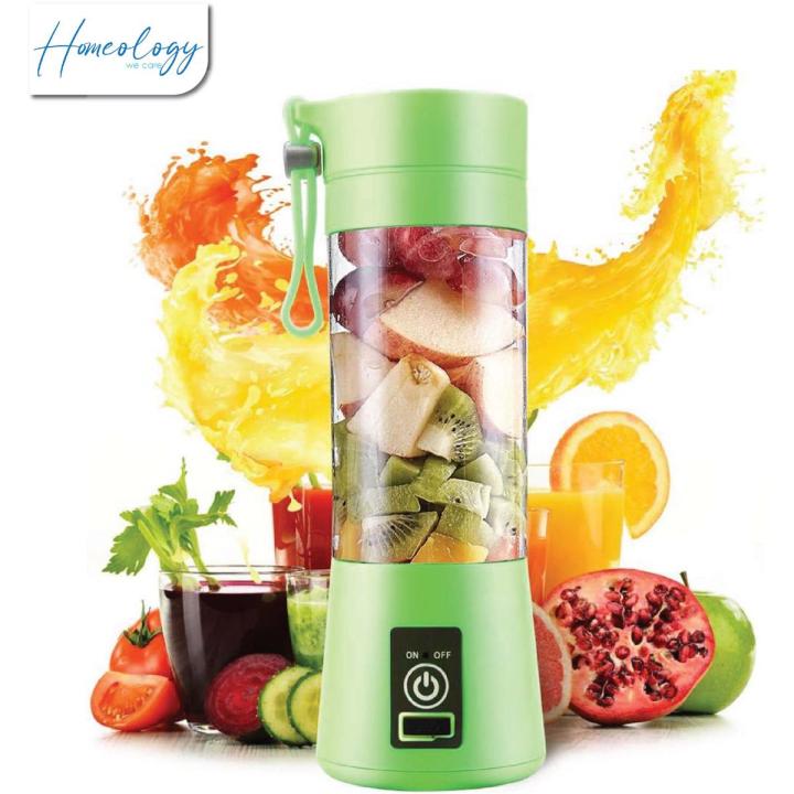 USB Chargeable Juicer Blender Fruit Mixing Machine 6 Blades 380 ml Mini Portable Juicer Blender Milkshake Smoothie Maker