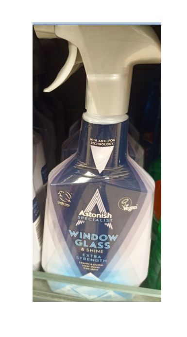 Astonish Window Glass Cleaner & Shine Extra Strength with Anti Fog Technology 750ml Made in England