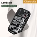 chenyyka For OPPO A54 2021 4G Case Fashion Cool Brand Thin Leather Soft Silicone Full Lens Cover Camera Protect Cases Shockproof Back Cover Casing Softcase. 