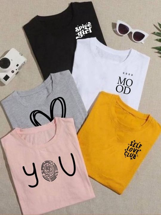 Pack%20of%205%20Half-Sleeve%20Cotton%20T-Shirts%20for%20Girls%20and%20Women%20-%20Casual%20Wear%20-%20Image%203